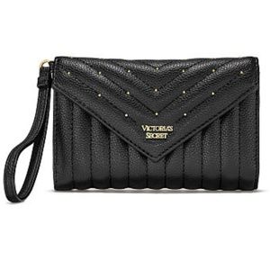 Victoria's Secret Studded V-Quilt Clutch (NWT)
